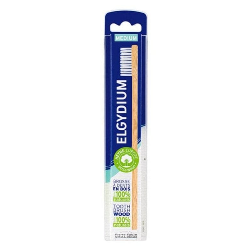 La vita pharmacy georgia constantinou limassol Cyprus product Elgydium Wood Toothbrush Medium Eco Friendly, 1PC