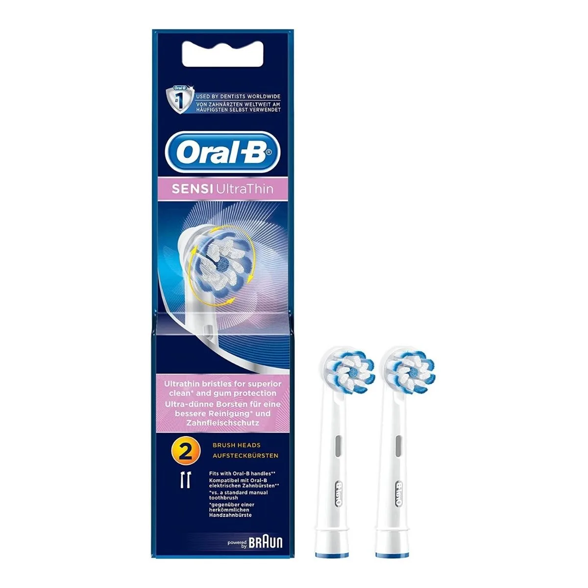 La vita pharmacy georgia constantinou limassol Cyprus product Oral-B Sensi UltraThin Replacement Brush Heads, 2 pcs