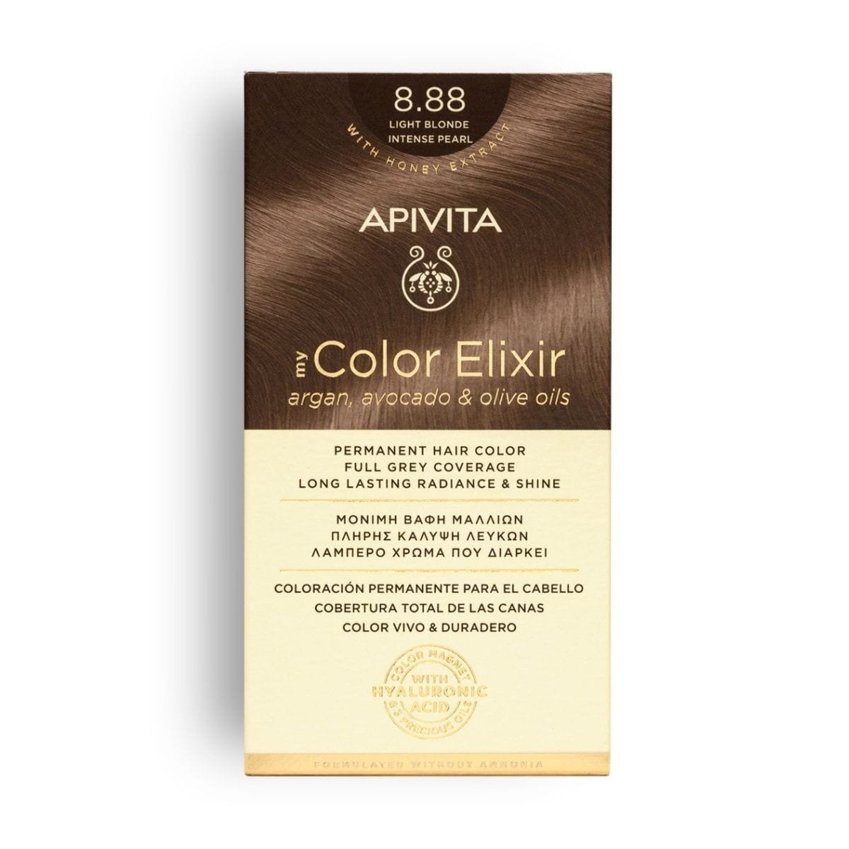 La vita pharmacy georgia constantinou limassol Cyprus product Apivita My Color Elixir 8.88 Light Blonde Intense Pearl Permanent Hair Color 50ml