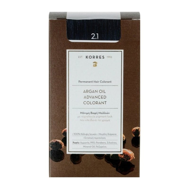 La vita pharmacy georgia constantinou limassol Cyprus product Korres 2.1 Blue Black Permanent Hair Colorant Argan Oil Advanced Colorant 75ml
