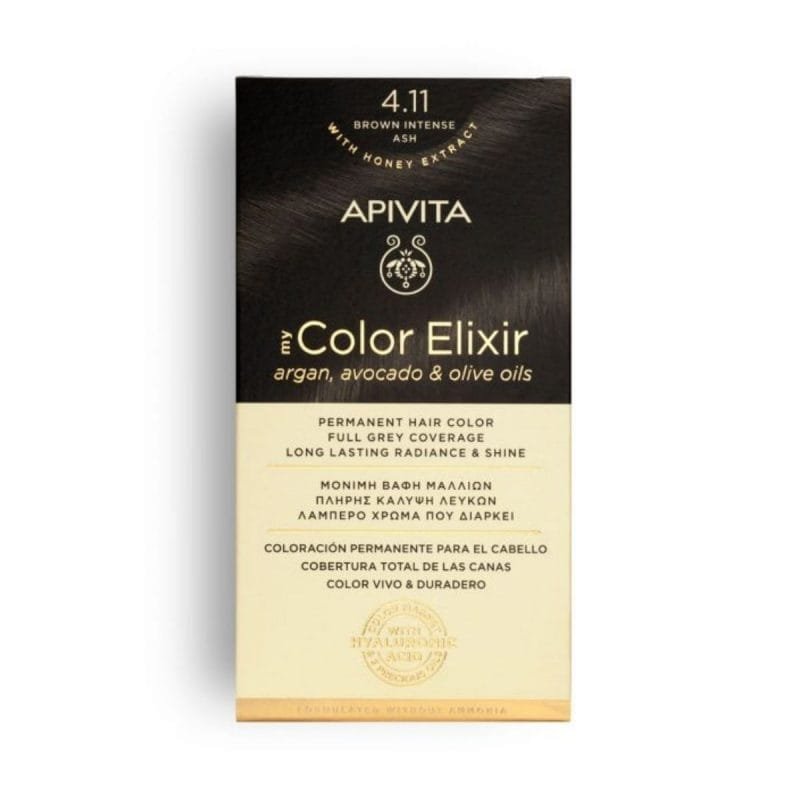 La vita pharmacy georgia constantinou limassol Cyprus product Apivita My Color Elixir 4.11 Brown Intense Ash Permanent Hair Color 50ml