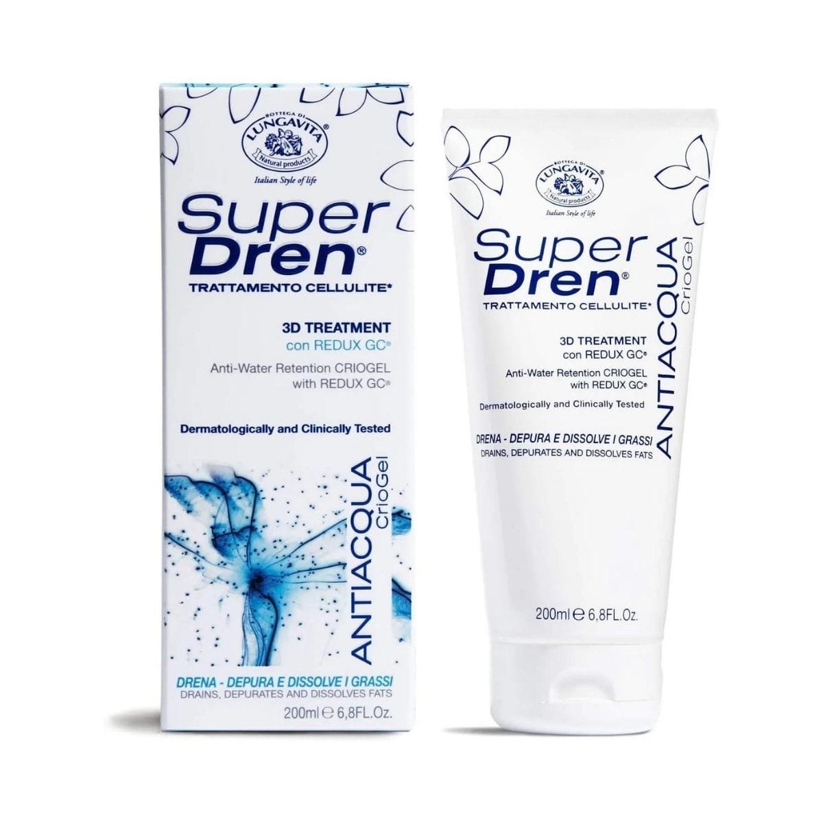 La vita pharmacy georgia constantinou limassol Cyprus product Bottega di Lungavita Super Dren Cellulite Anti-Water Retention Criogel 200ml