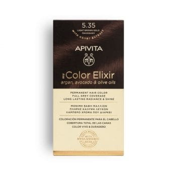 La vita pharmacy georgia constantinou limassol Cyprus product Apivita My Color Elixir 5.35 Light Brown Gold Mahogany Permanent Hair Color 50ml
