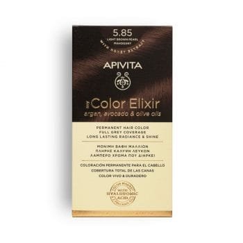 La vita pharmacy georgia constantinou limassol Cyprus product Apivita My Color Elixir 5.85 Light Brown Pearl Mahogany Permanent Hair Color 50ml