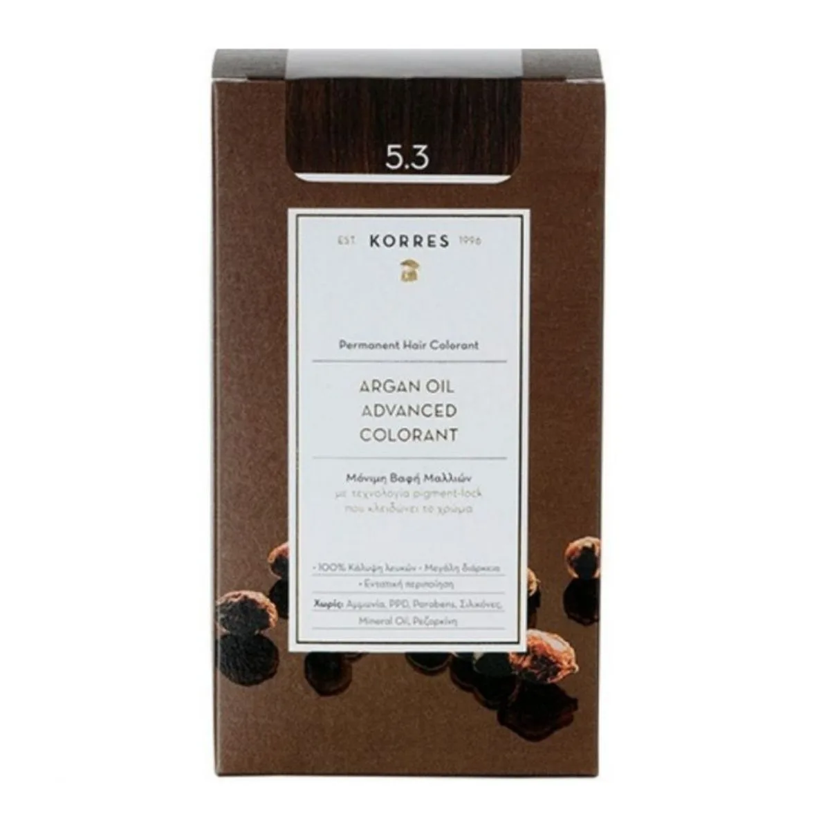 La vita pharmacy georgia constantinou limassol Cyprus product Korres 5.3 Golden/Honey Light Brown Permanent Hair Colorant Argan Oil Advanced Colorant 75ml