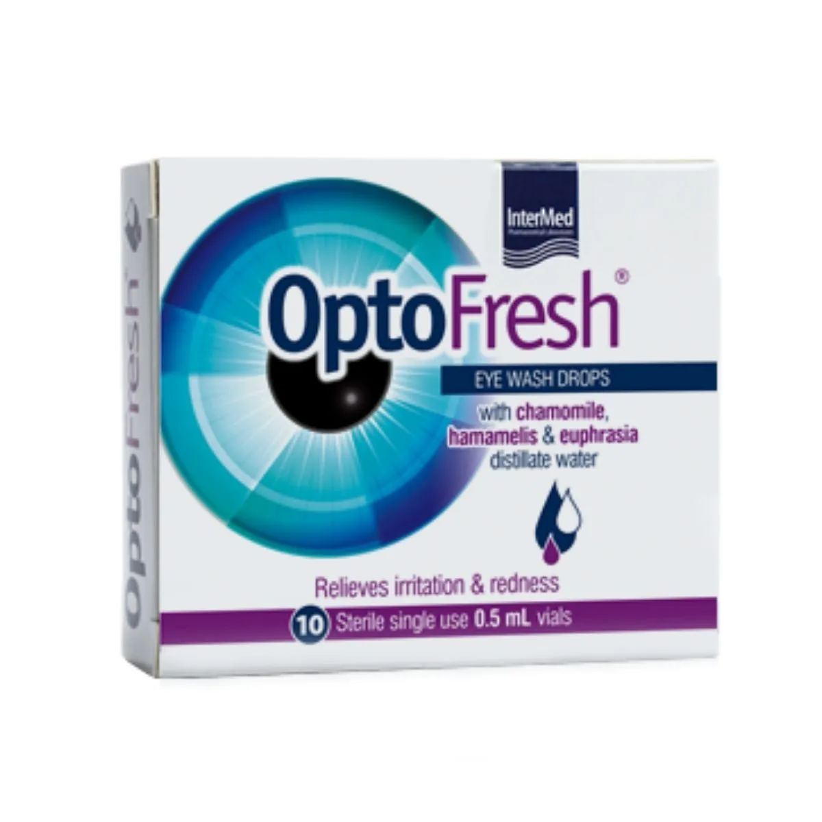 La vita pharmacy georgia constantinou limassol Cyprus product Intermed Optofresh Eye Wash Drops, 10x0.5ml