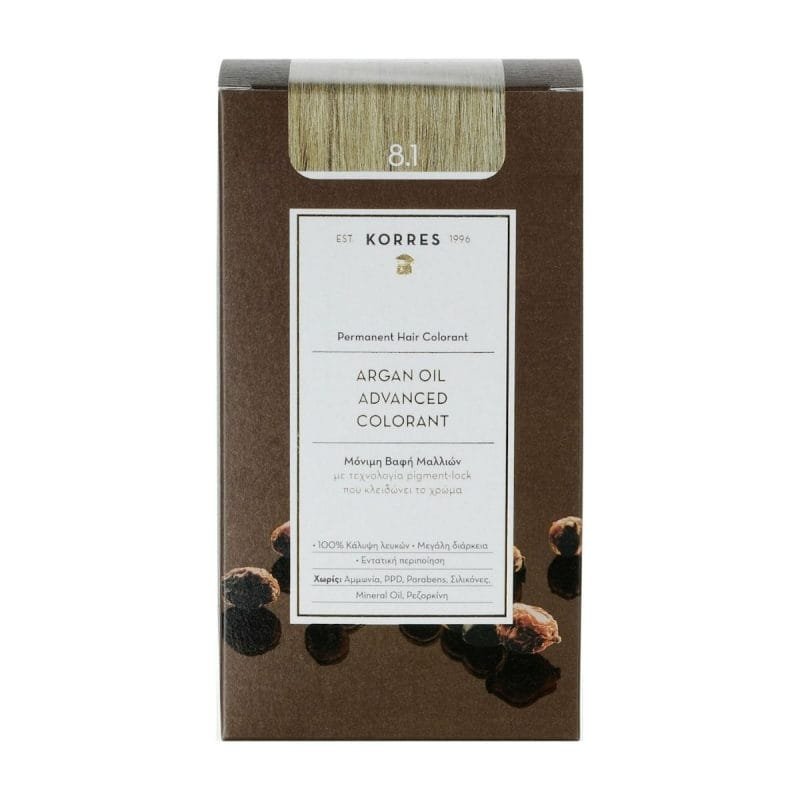 La vita pharmacy georgia constantinou limassol Cyprus product Korres 8.1 Ash Light Blonde Permanent Hair Colorant Argan Oil Advanced Colorant 75ml