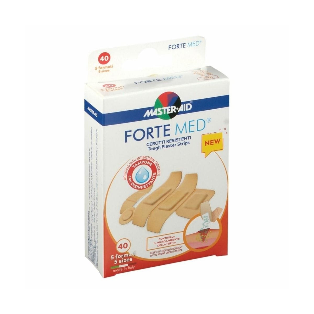 La vita pharmacy georgia constantinou limassol Cyprus product Master Aid Forte Med, Tough Plaster Strips 5 sizes