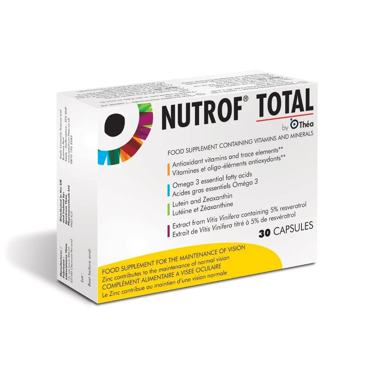 La vita pharmacy georgia constantinou limassol Cyprus product Thea Pharmaceuticals Nutrof Total, 30 Capsules