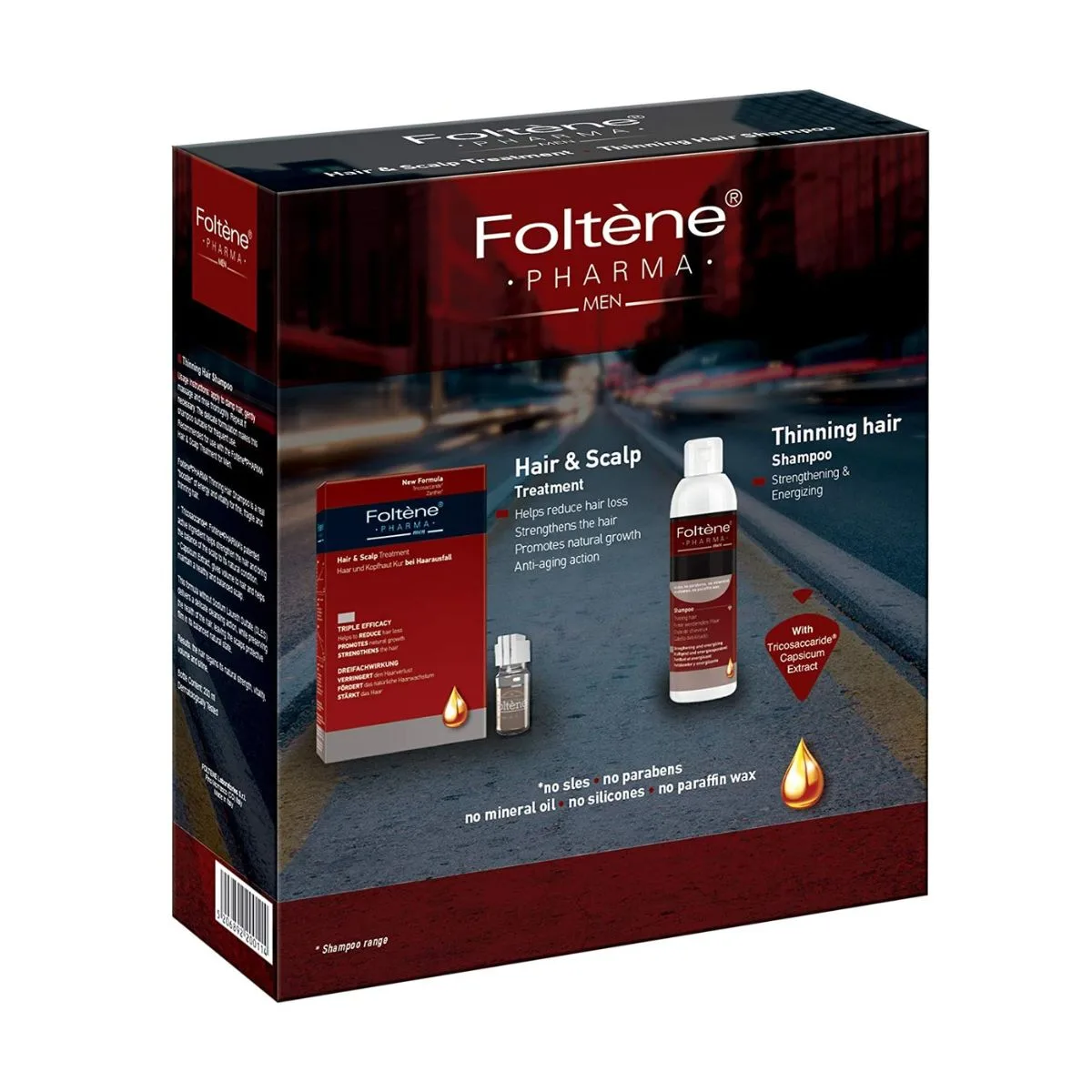 La vita pharmacy georgia constantinou limassol Cyprus product Foltene Men Hair-Scalp Treatment 12x8.3ml & Thinning Hair Shampoo 200ml