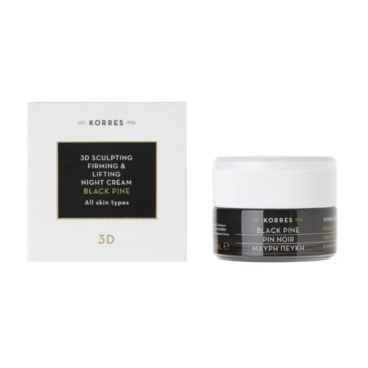 La vita pharmacy georgia constantinou limassol Cyprus product Korres Black Pine 3D Sculpting Firming and Lifting Night Cream 40ml