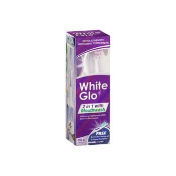 La vita pharmacy georgia constantinou limassol Cyprus product White Glo 2 In 1 Mouthwash Extra Strength Whitening Toothpaste 150gr
