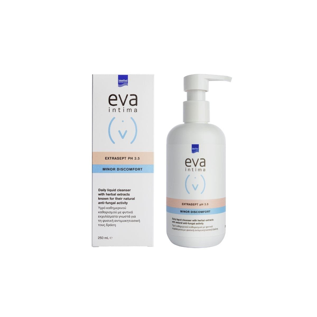 La vita pharmacy georgia constantinou limassol Cyprus product InterMed Eva Intima Extrasept pH3.5 Minor Discomfort 250ml