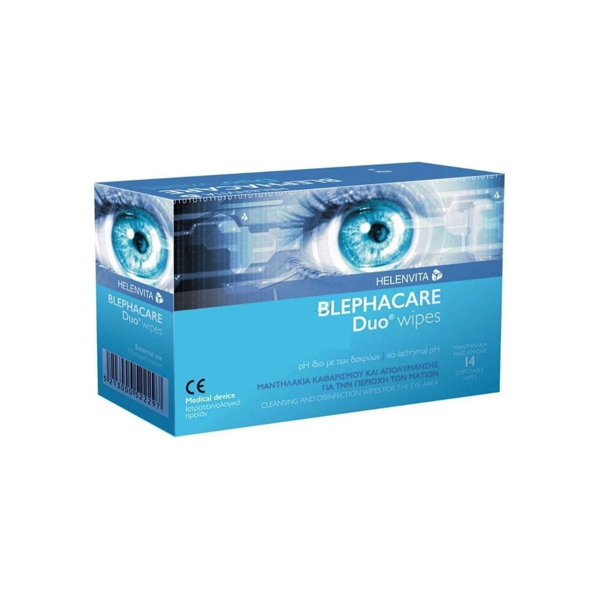 La vita pharmacy georgia constantinou limassol Cyprus product Helenvita Blephacare Duo Ophthalmic Wipes 14 Pieces