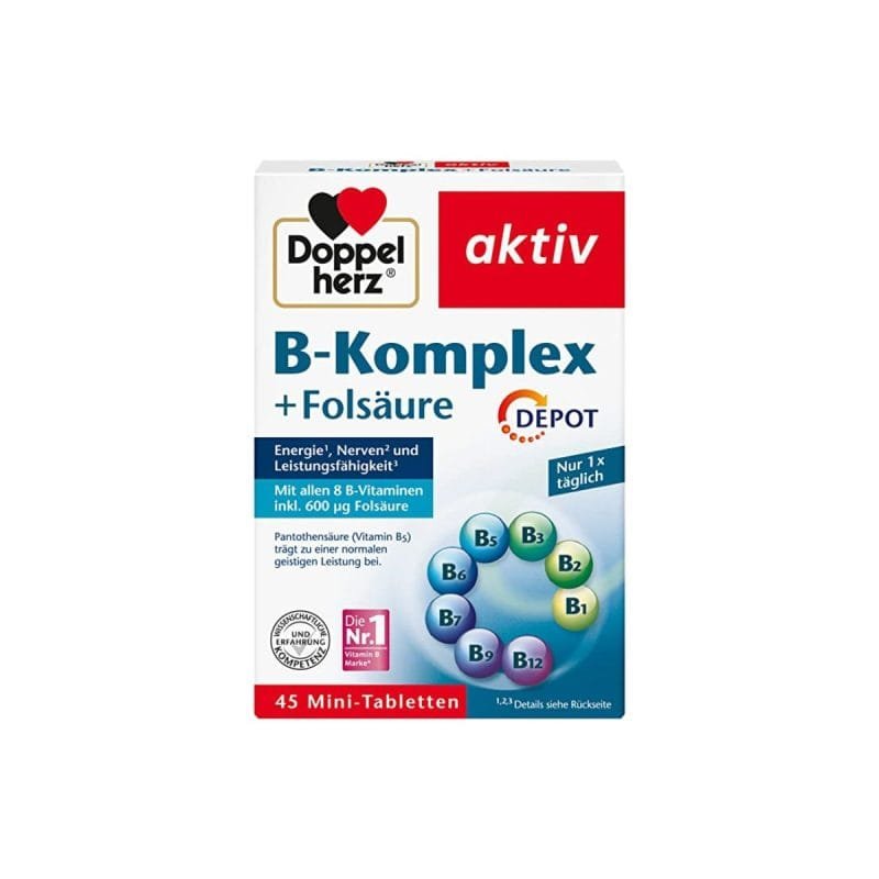 La vita pharmacy georgia constantinou limassol Cyprus product Doppel Herz Activ B-Complex + Folic Acid 45 Tablets