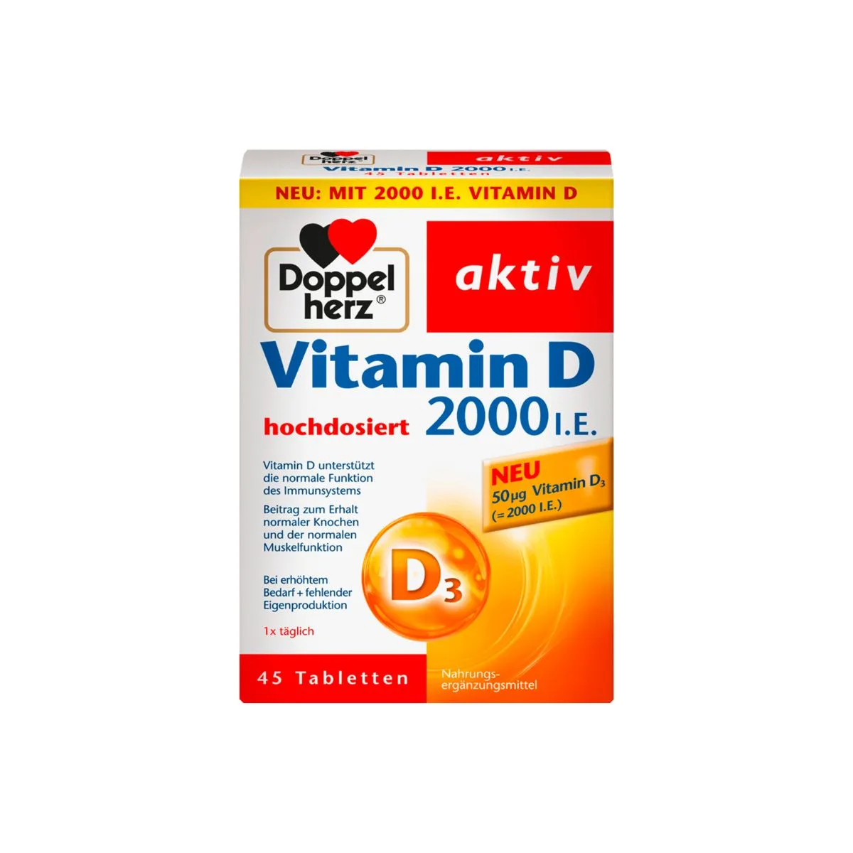 La vita pharmacy georgia constantinou limassol Cyprus product Doppel Herz Vitamin D3 2000IU 45 Tablets