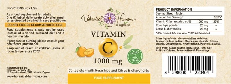 Botanical Harmony Vitamin C, 30 Tablets - Image 2