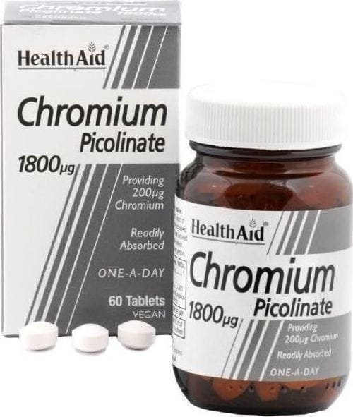 Health Aid Chromium Picolinate 1800μg, 60 Tablets - Image 2
