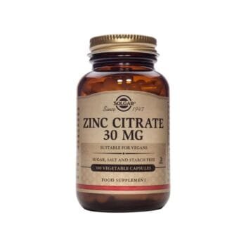 Solgar Zinc Citrate 30mg, 100 Vegetable Capsules