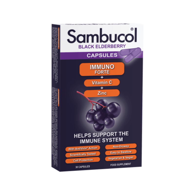 Sambucol Black Elderberry Immune Forte, 30 Capsules