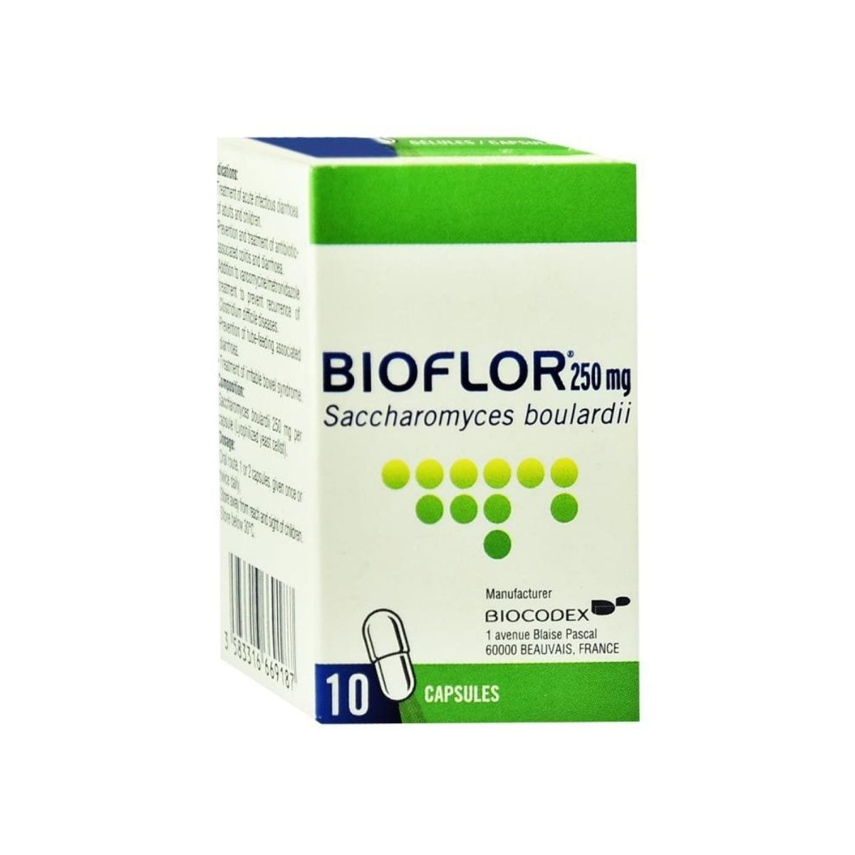 Biocodex Bioflor 200mg, 10 Capsules