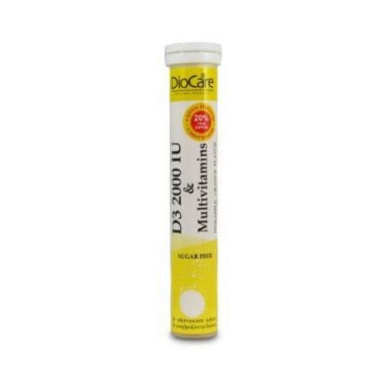 Diocare Vitamin D3 2000IU & Multivitamins, 24 Effervescent Tablets