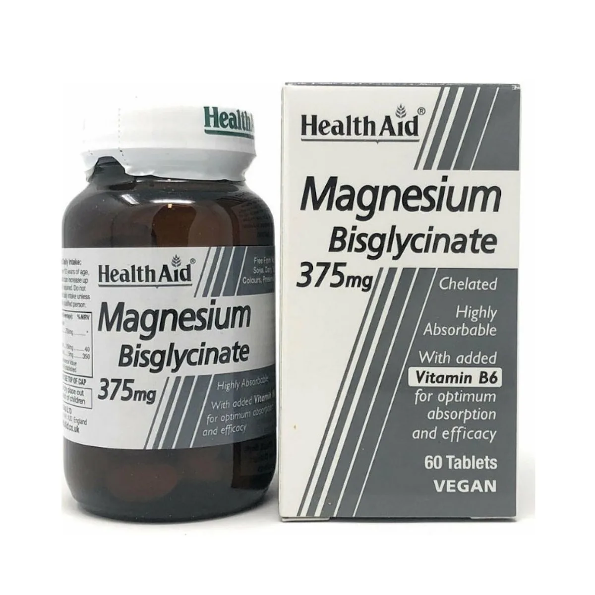 Health Aid Magnesium Bisglycinate 375mg, 60 Tablets