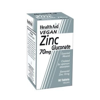 Health Aid Zinc Gluconate 70mg, 90 Tablets