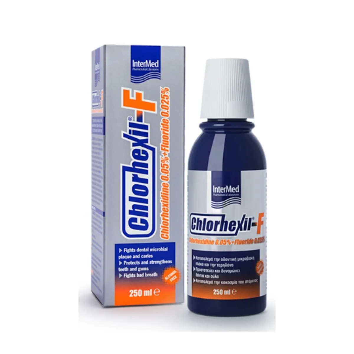 InterMed Chlorhexil-F, Chlorhexidine 0.05% + Fluoride 0.025%, 250ml