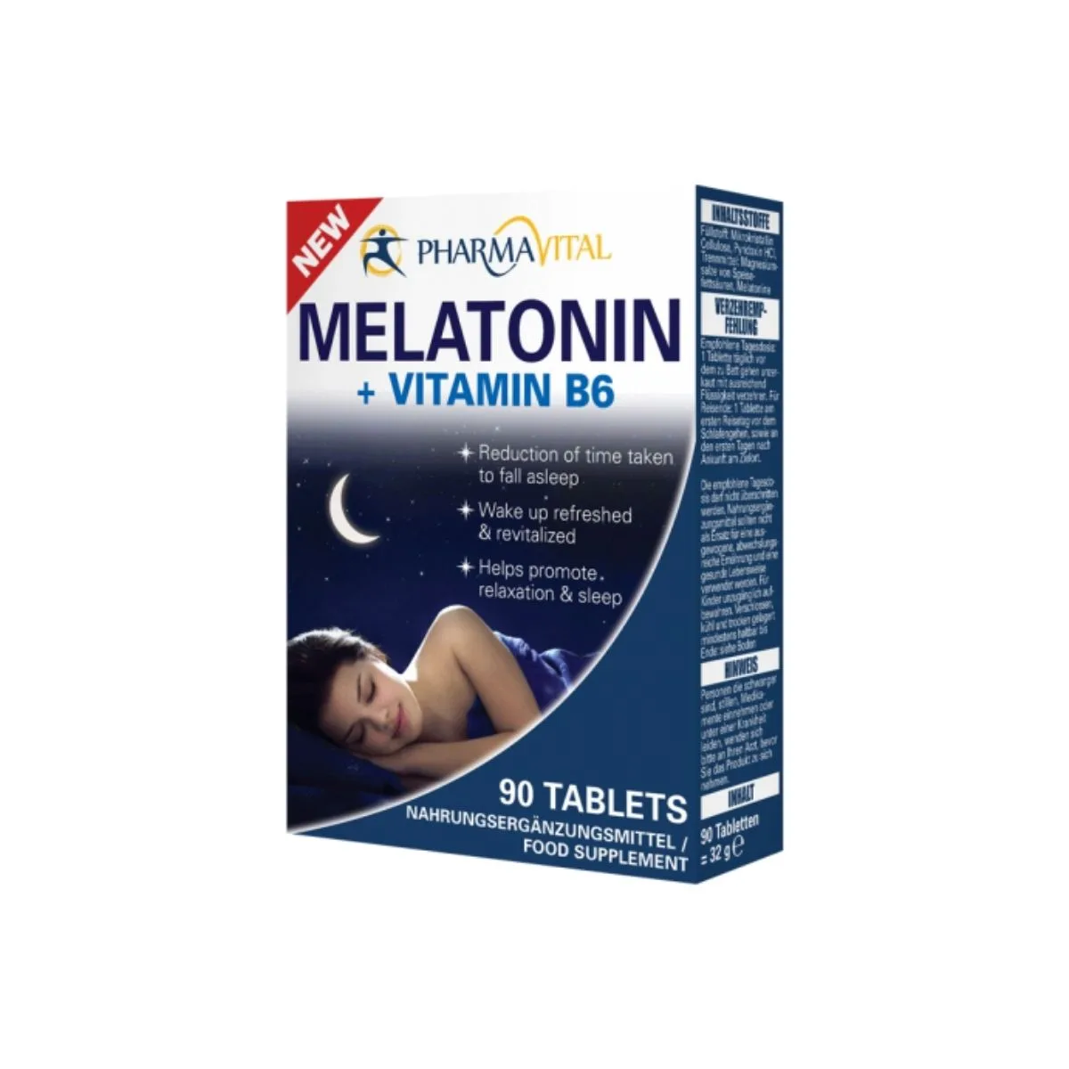 PharmaVital Melatonin + Vitamin B6, 90 Tablets