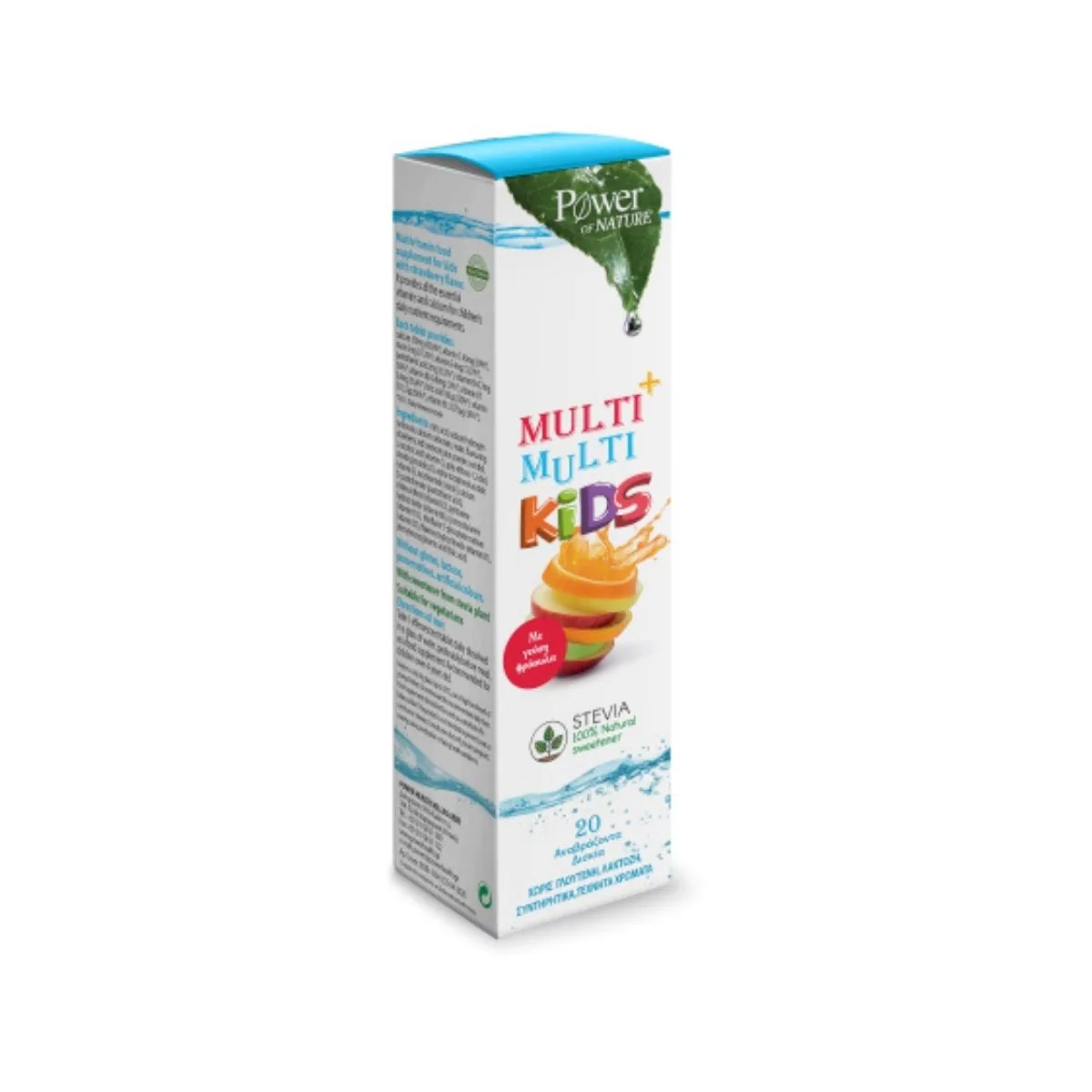 Power Of Nature Multi+Multi Kids Stevia, 20 Effervescent Tablets