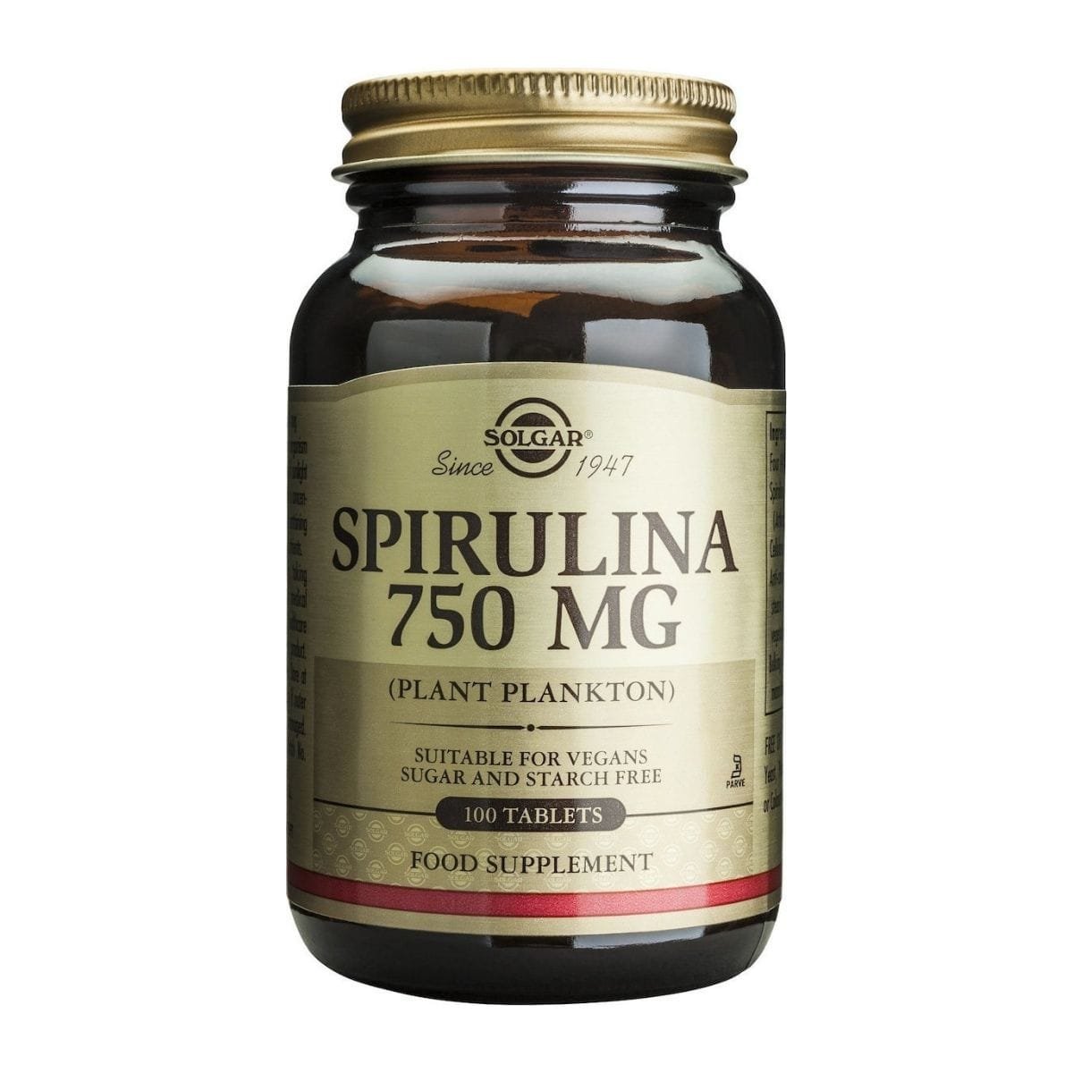Solgar Spirulina 750mg, 100 Tablets